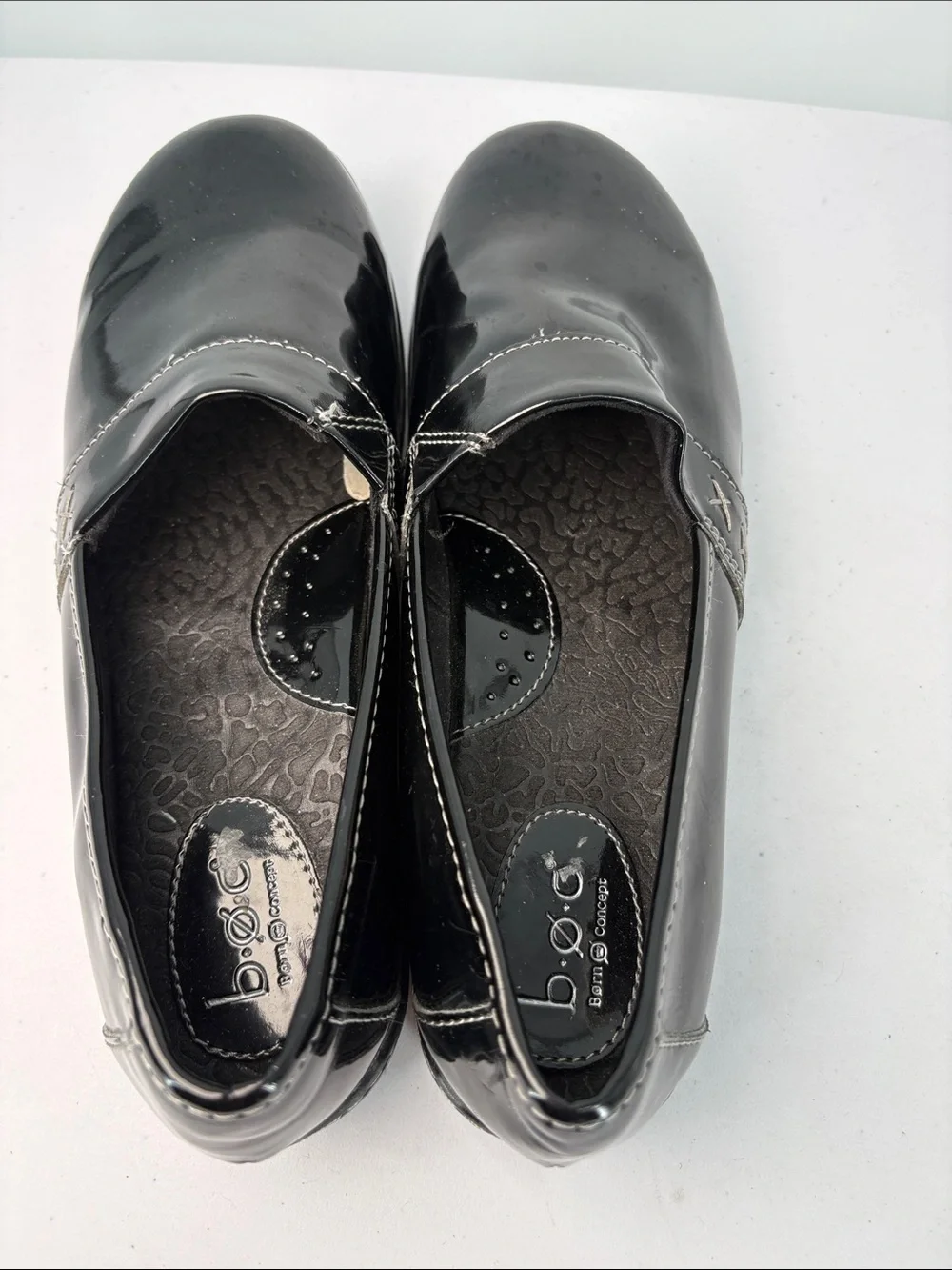 👘 b.o.c. Black Patent Slip-On Loafers